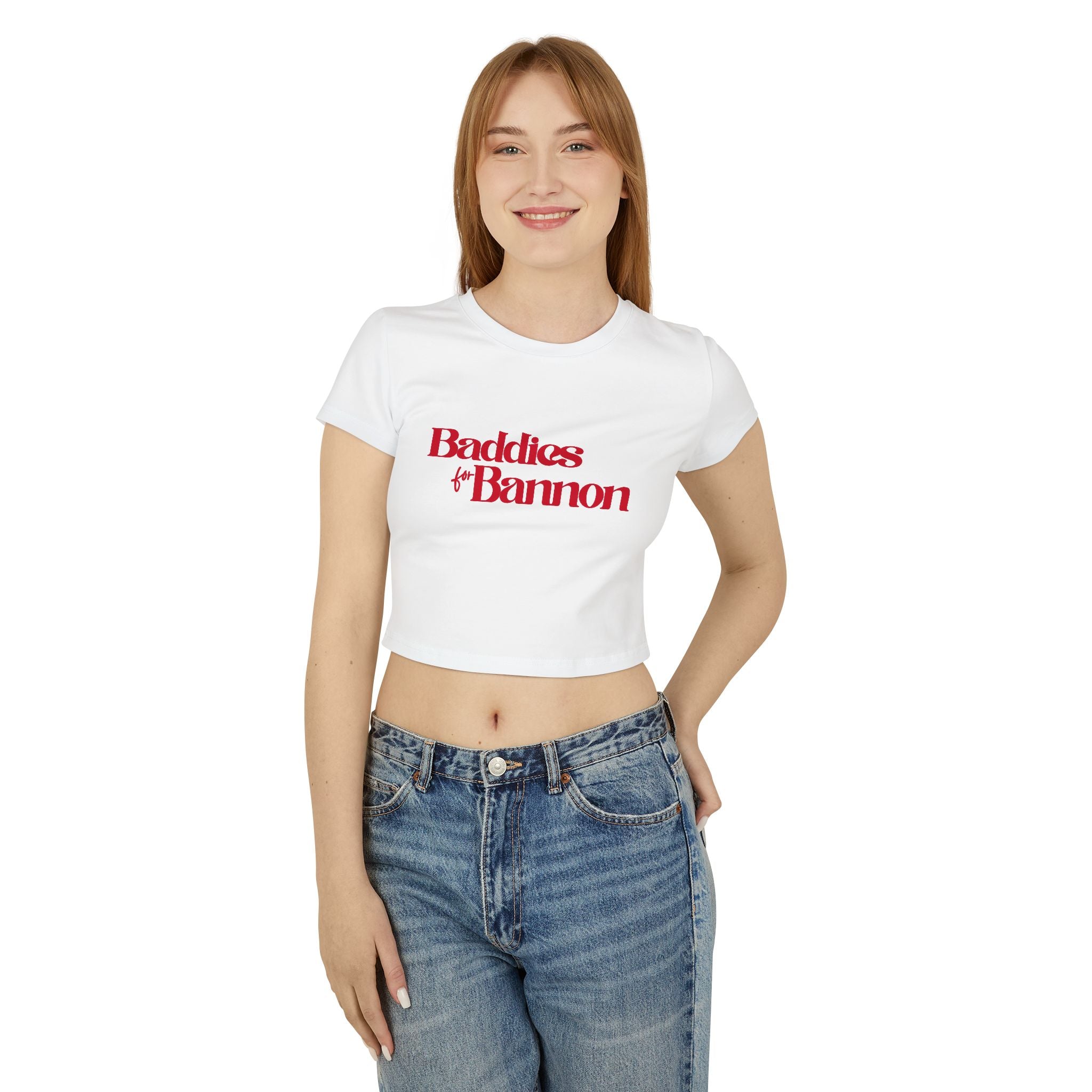 Cute Casual Baddies & Bannon Women's Baby Tee, Summer Top, Trendy T-Shirt, Gift for Friends, Feminine Style