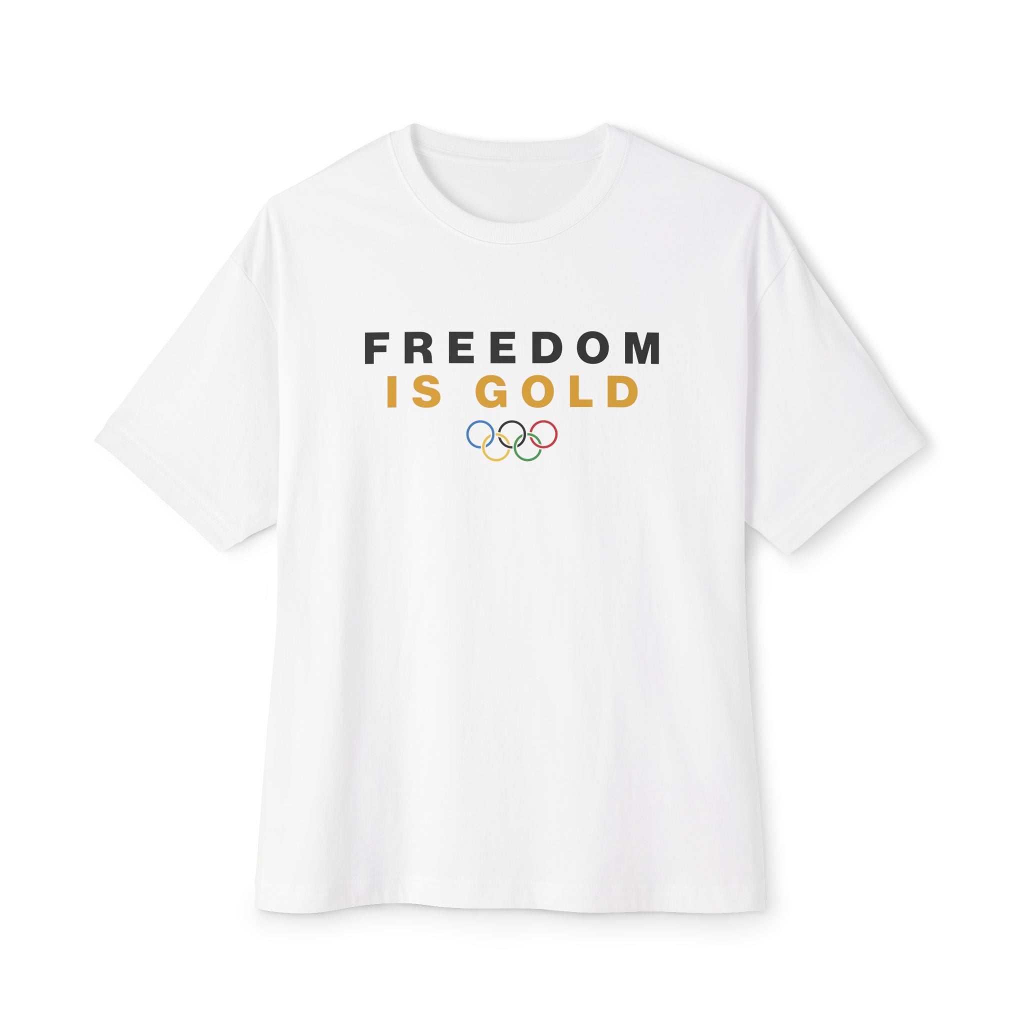 Freedom is Gold Charlie Kirk Team USA Edition Milano Cortina Winter Olympics Boxy Tee