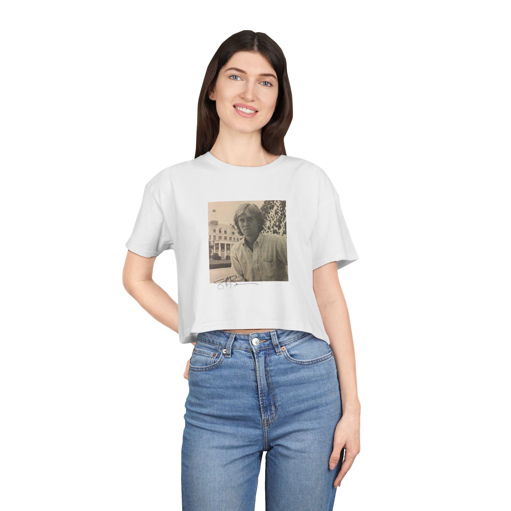 Steve Bannon in college. Vintage-Inspired Women's Crop Tee, Casual Style Top, Retro Fashion Shirt, Gift for Her, Summer Outfit Essential