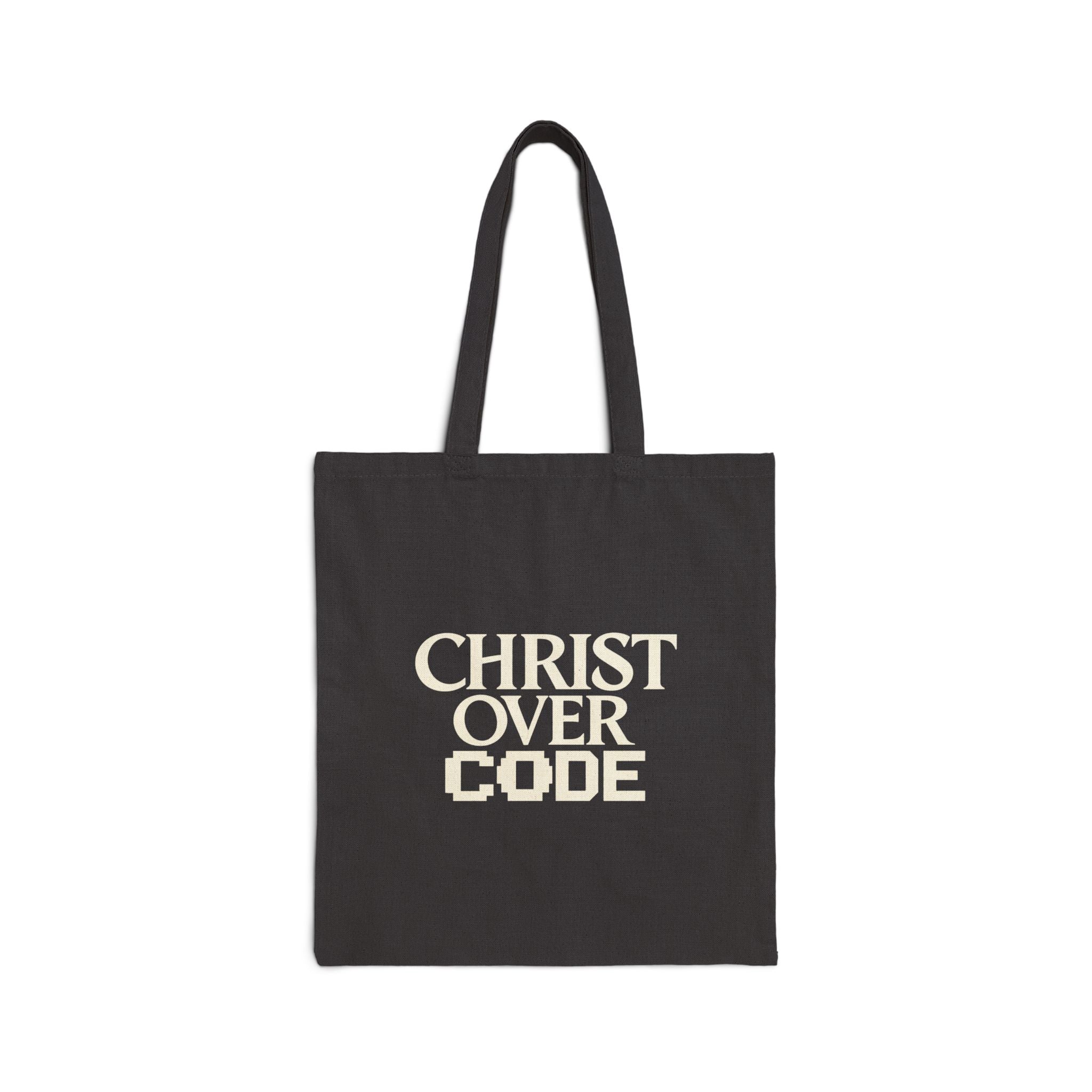 Christ over Code Cotton Canvas Tote Bag