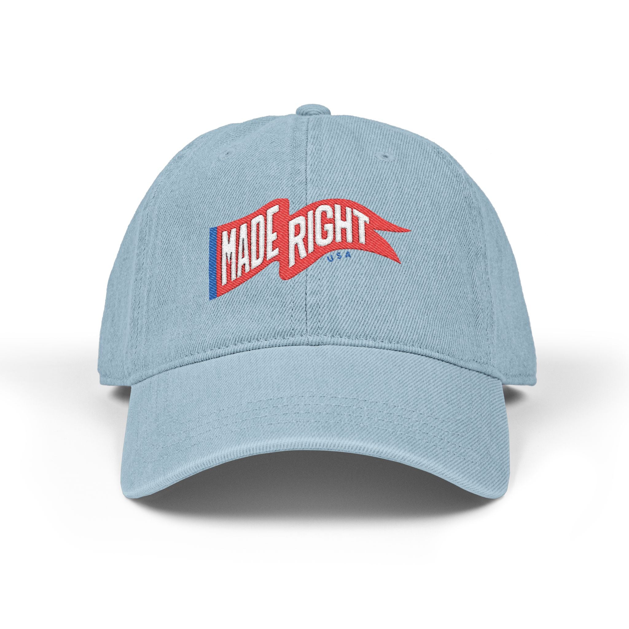 Made Right Embroidered Denim Hat - Casual Summer Accessory, Gift for Friends, Stylish Outfit, Everyday Wear, Unique Headwear