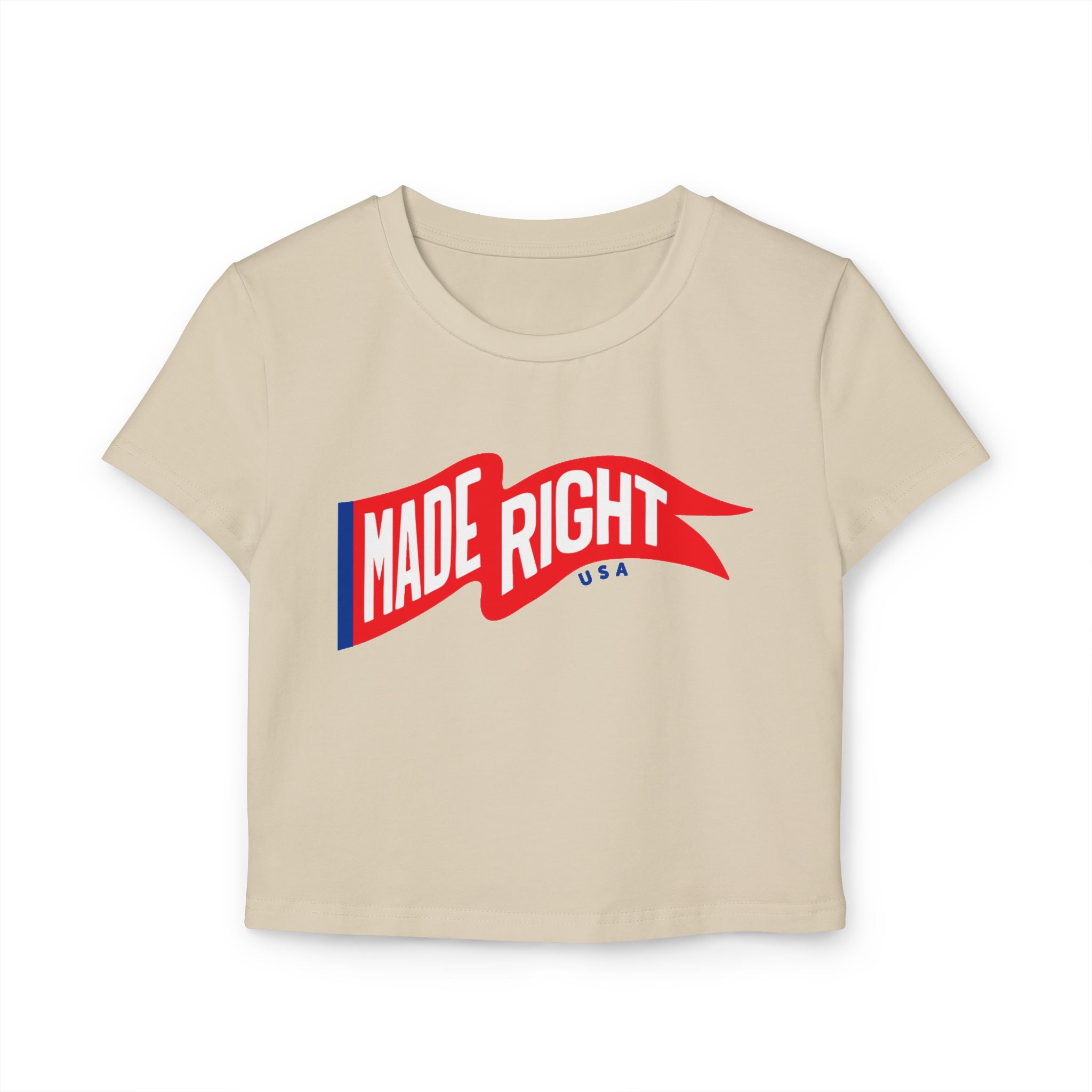 Vintage-Inspired Women's Baby Tee, Made Right Graphic Tee, Casual Crop Top, Everyday Wear, Perfect for Gifts, Summer Fashion
