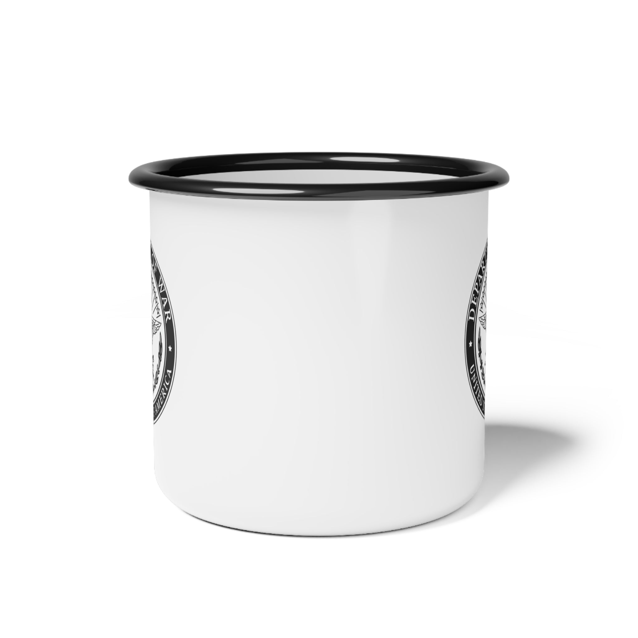 US Department of War - Veteran's Enamel Camp Cup, Military Gift, Outdoor Adventure Mug, Unique Army Souvenir, Camping Coffee Cup