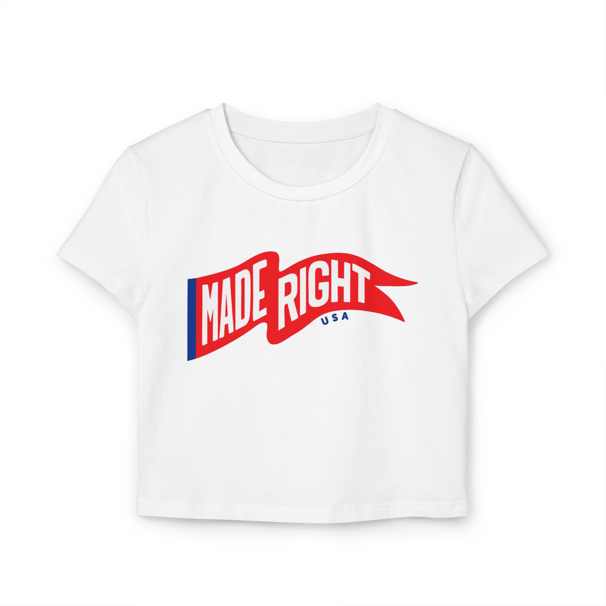 Vintage-Inspired Women's Baby Tee, Made Right Graphic Tee, Casual Crop Top, Everyday Wear, Perfect for Gifts, Summer Fashion