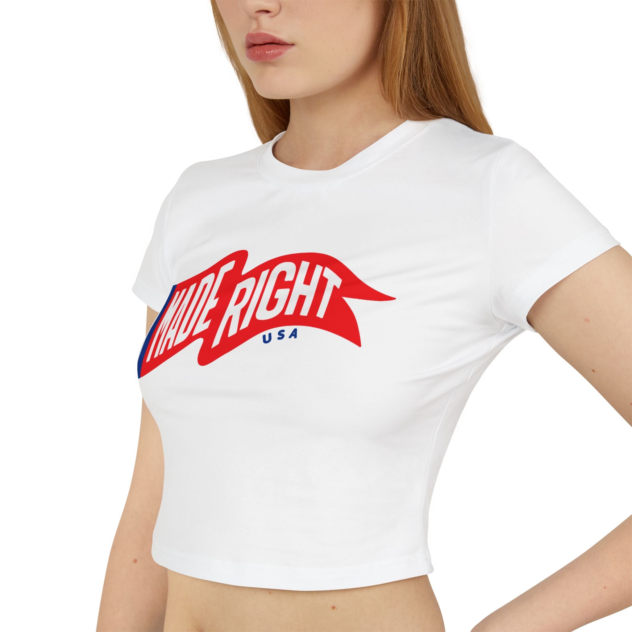 Vintage-Inspired Women's Baby Tee, Made Right Graphic Tee, Casual Crop Top, Everyday Wear, Perfect for Gifts, Summer Fashion
