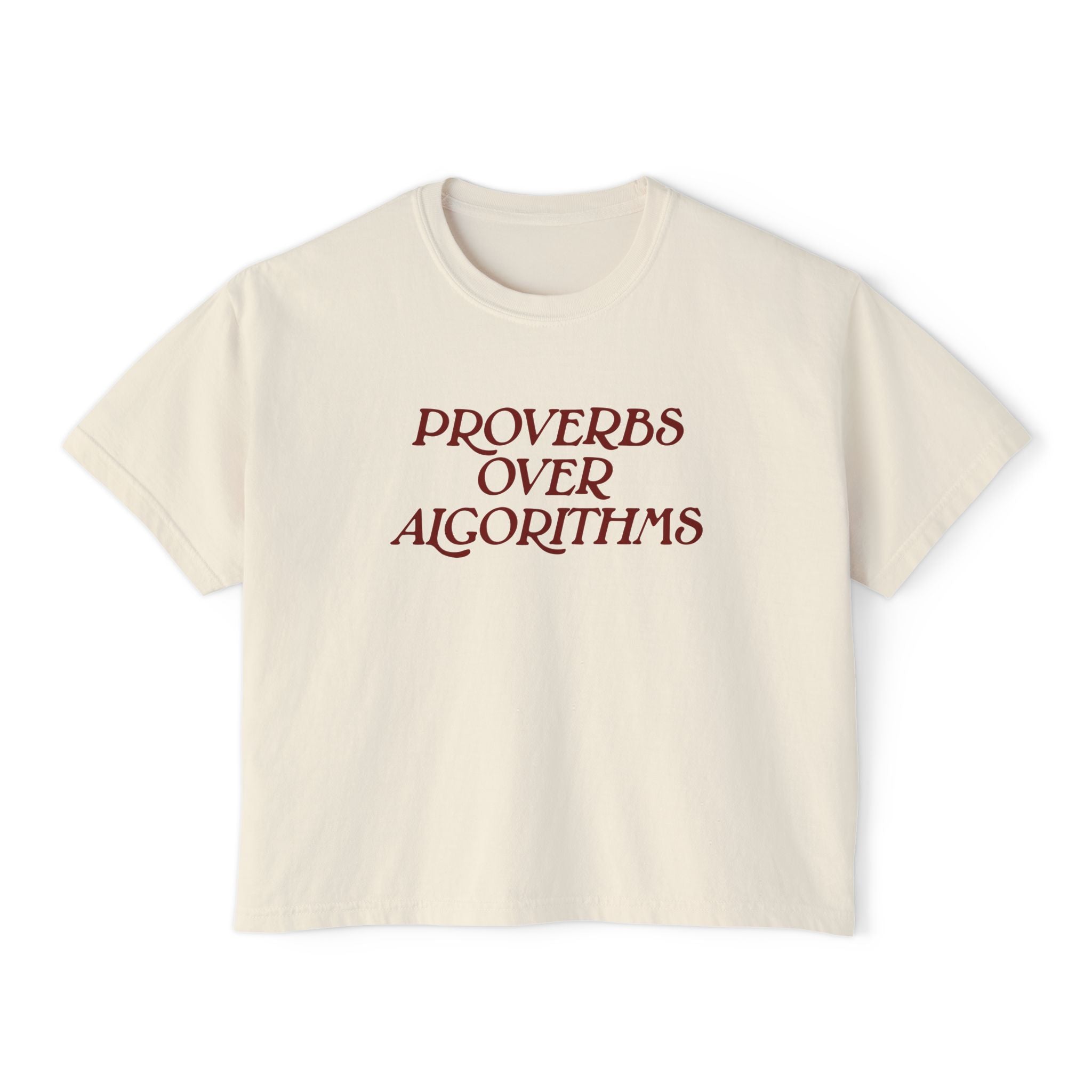 Proverbs Over Algorithms Women's Boxy Tee