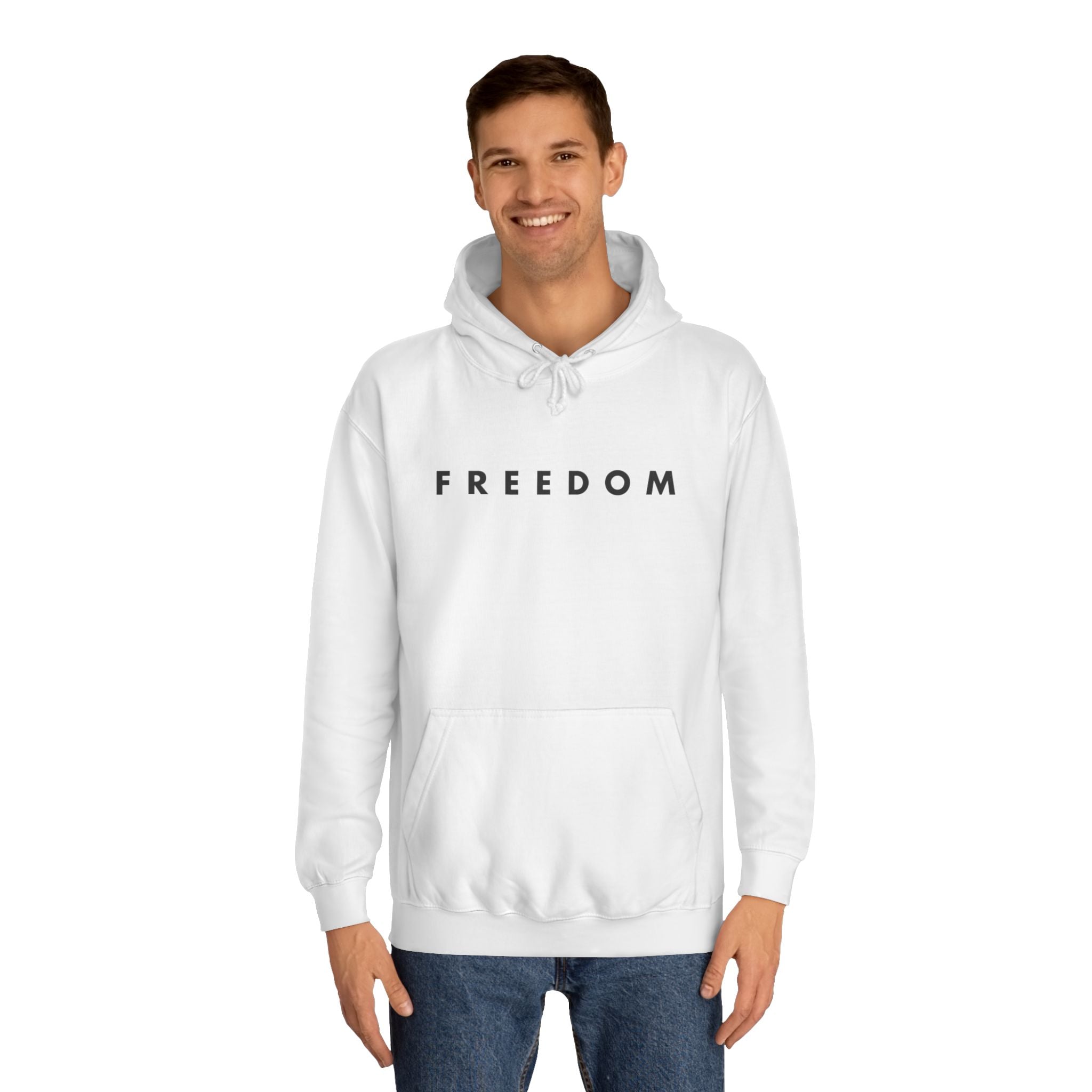 Freedom Unisex College Hoodie, Casual Sweatshirt, American Flag Apparel, College Student Gift, Independence Day Hoodie, Everyday Comfort