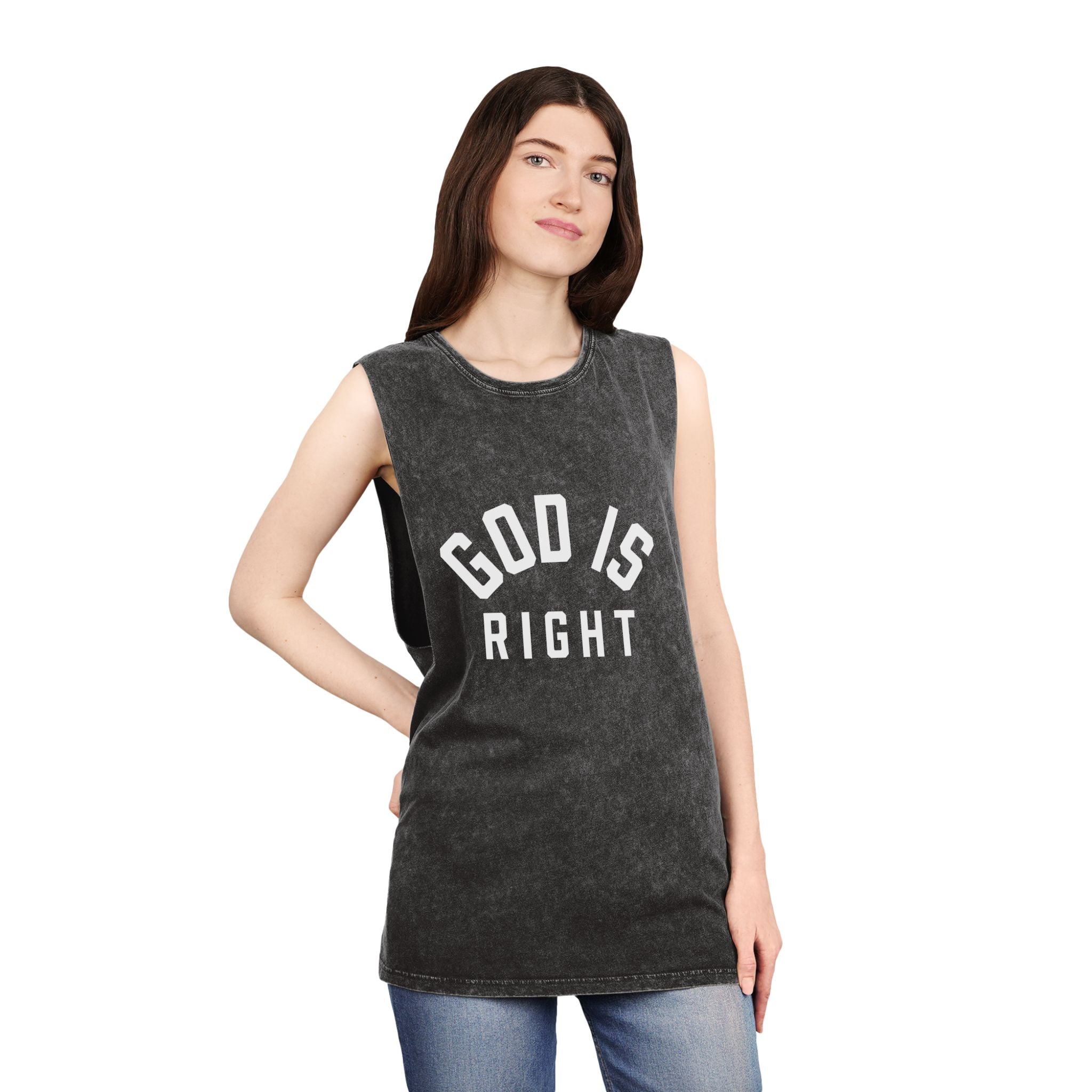 God Is Right Stonewash Tank Top