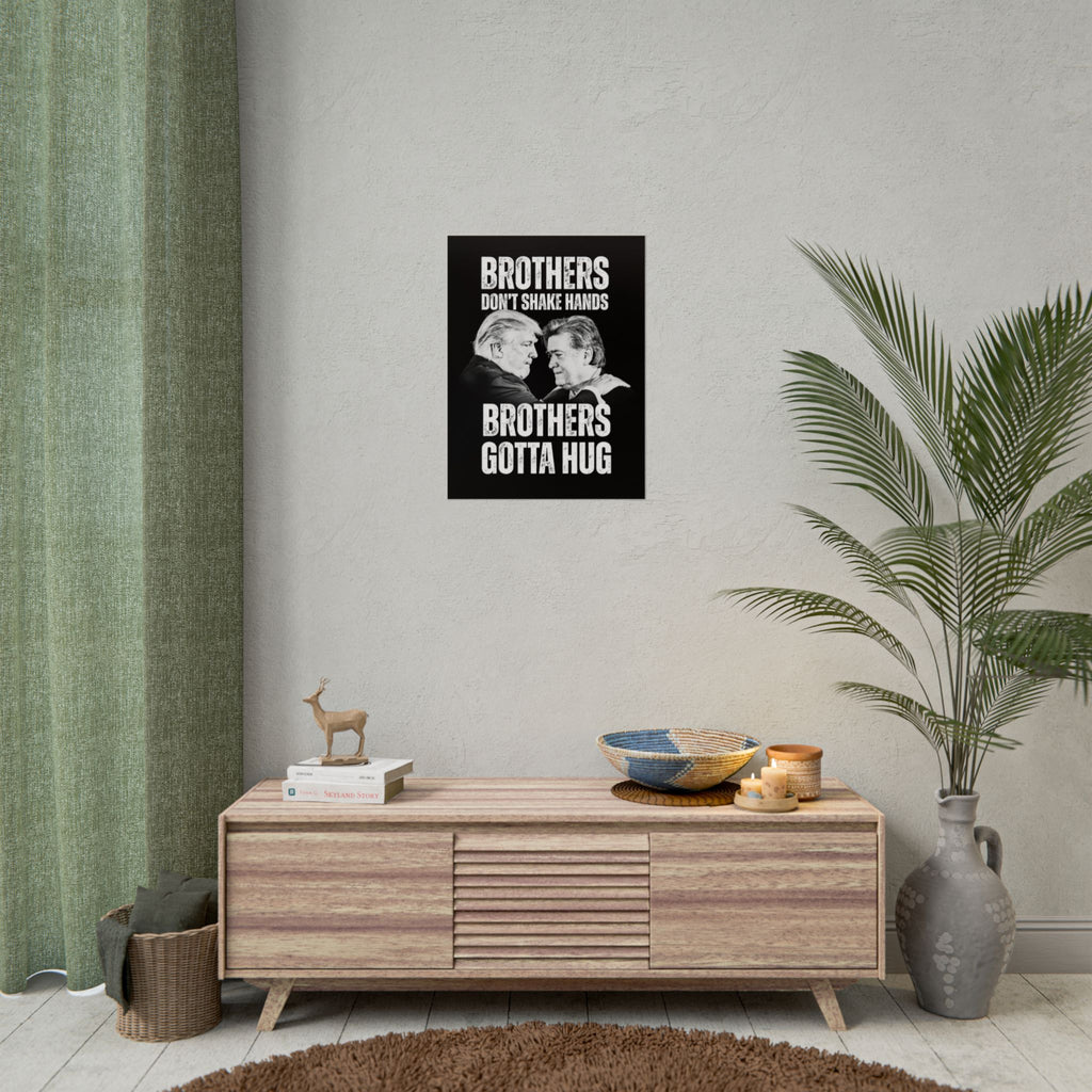 Bannon and Trump Brotherly Love Rolled Poster, Fun Gift for Siblings, Unique Wall Art, Home Decor, Perfect for Birthdays or Celebrations