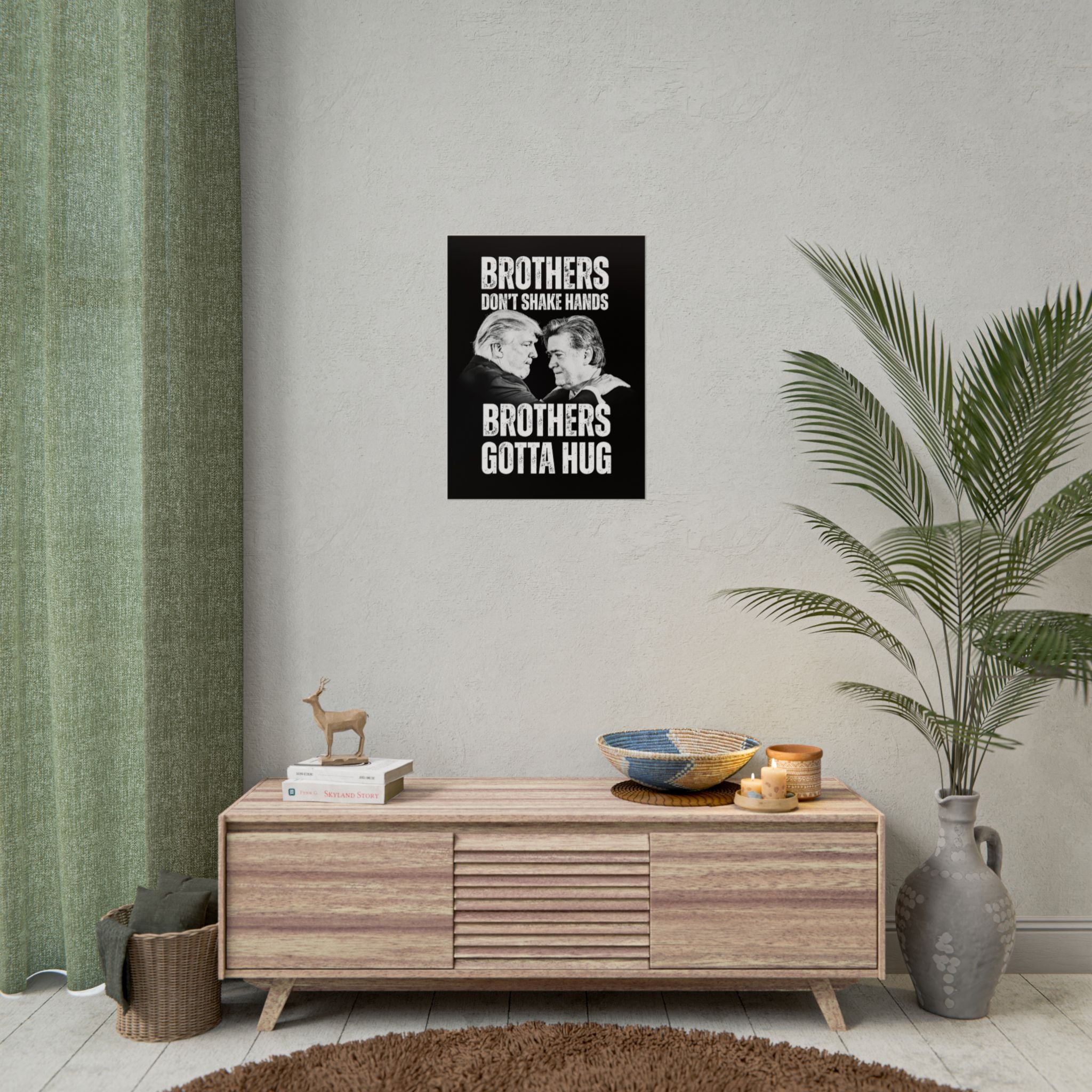 Bannon and Trump Brotherly Love Rolled Poster, Fun Gift for Siblings, Unique Wall Art, Home Decor, Perfect for Birthdays or Celebrations