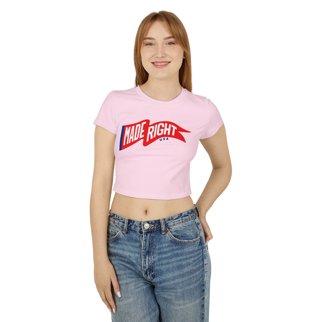 Vintage-Inspired Women's Baby Tee, Made Right Graphic Tee, Casual Crop Top, Everyday Wear, Perfect for Gifts, Summer Fashion
