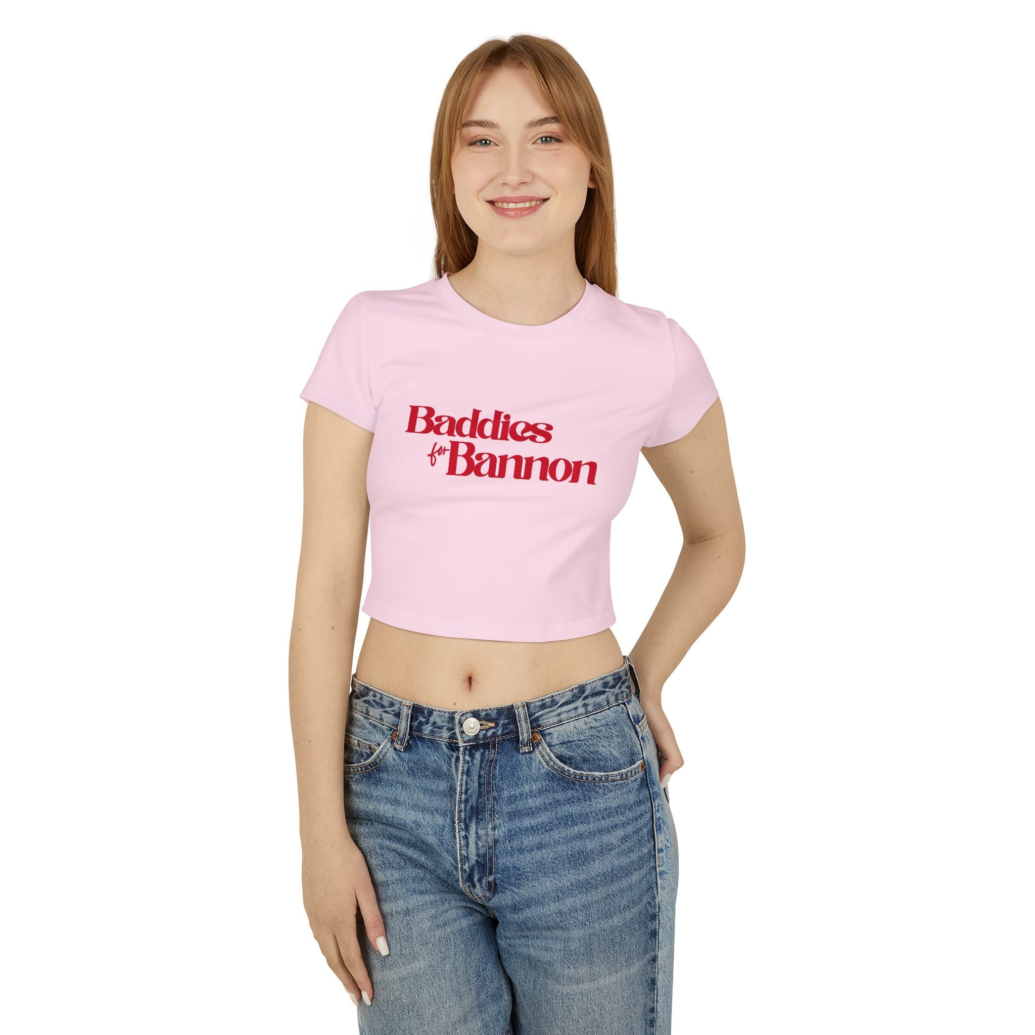 Cute Casual Baddies & Bannon Women's Baby Tee, Summer Top, Trendy T-Shirt, Gift for Friends, Feminine Style