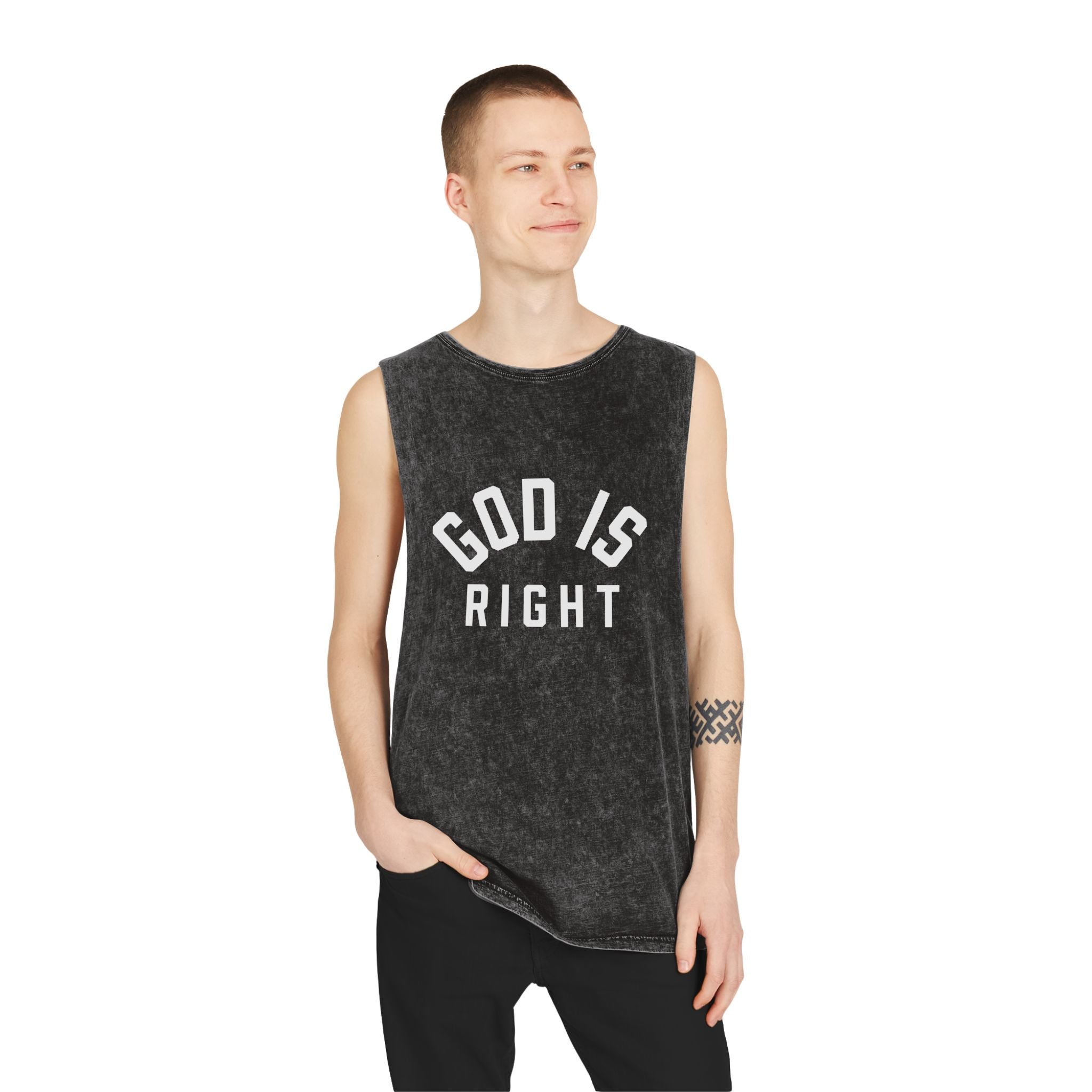 God Is Right Stonewash Tank Top