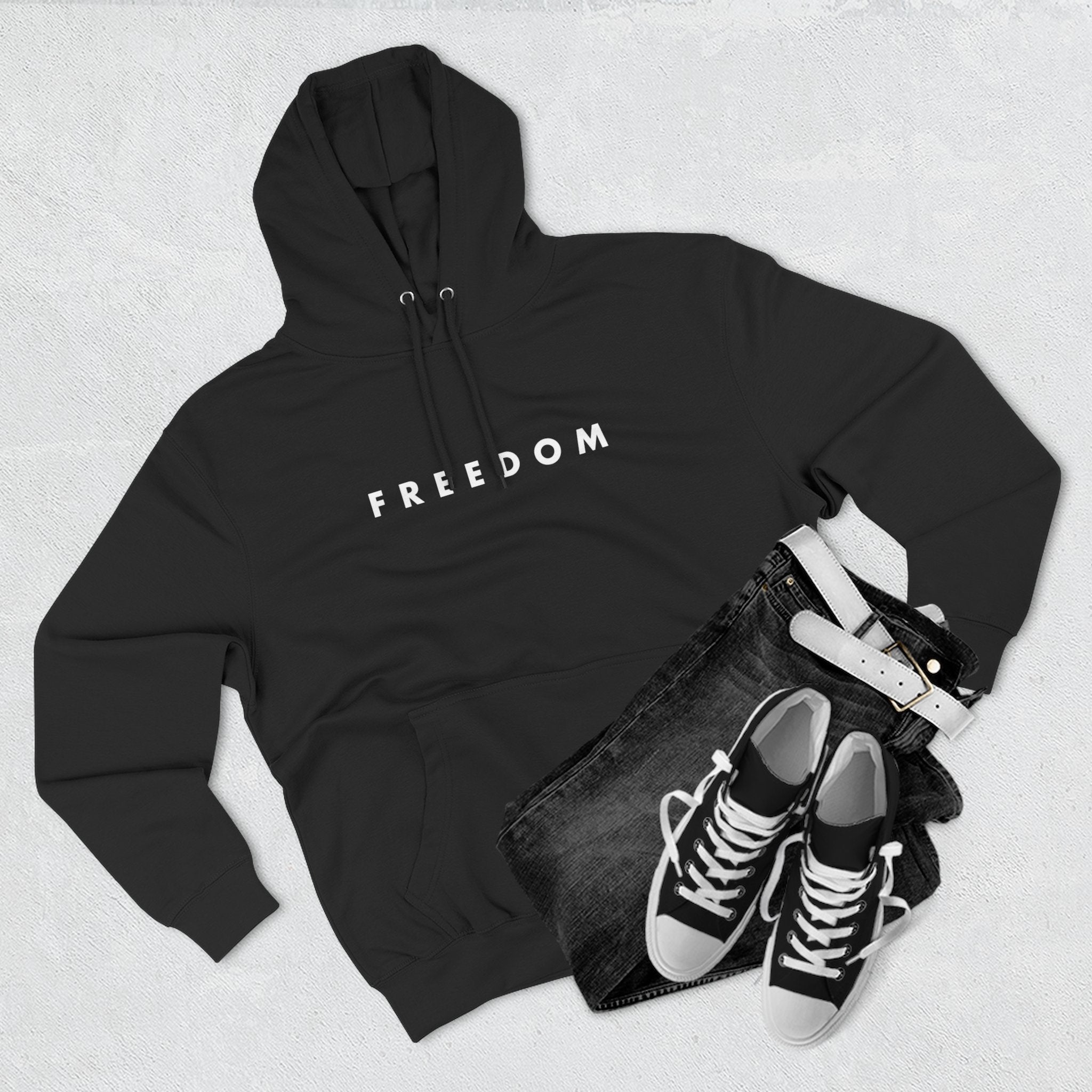 Three-Panel Fleece Hoodie - Freedom Charlie Kirk Turning Point USA Design